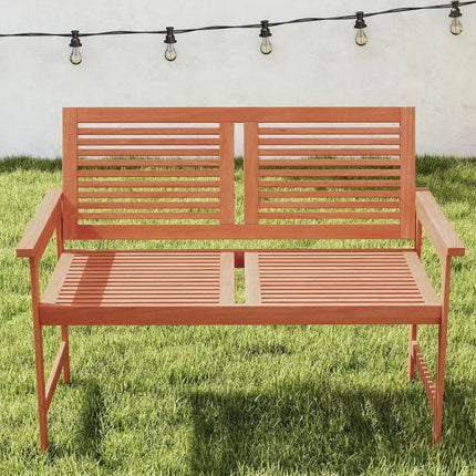 Outdoor Wooden Bench 2-Person Patio Bench with Slatted Backrest and Seat - Natural - Outdoor Benches