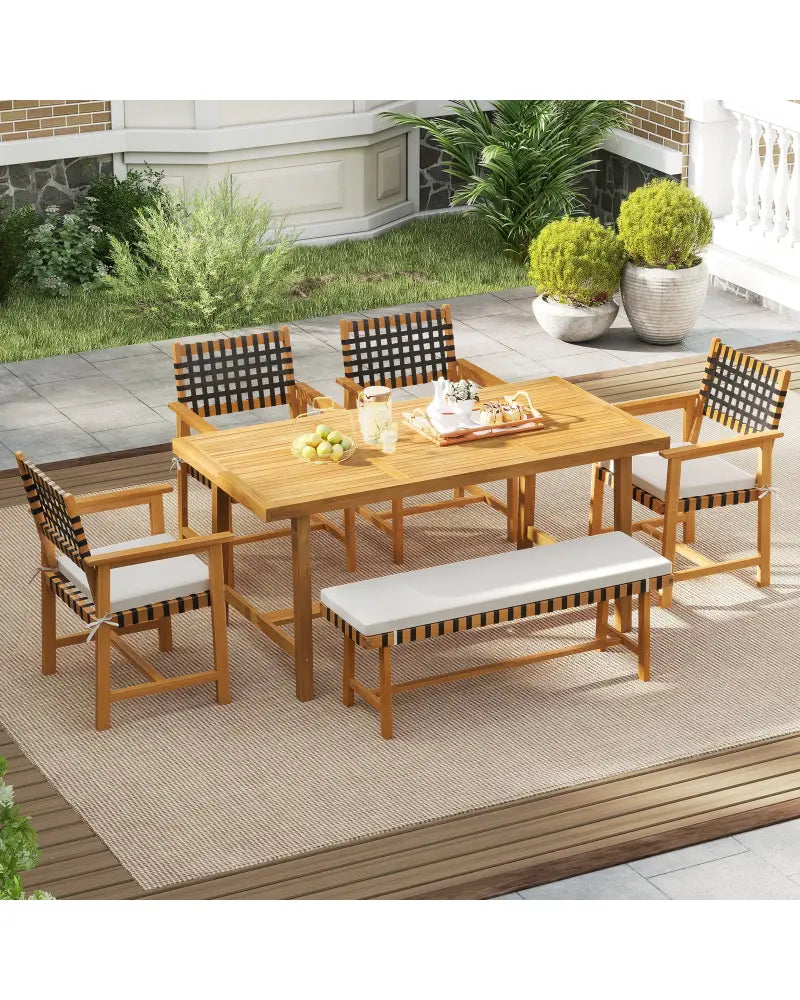Outdoor Wooden Dining Chair Set of 2 with Armrests and Curved Back-White - White - Patio Dining Chairs