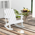 Outdoor Wooden Kid Adirondack Rocking Chair with Slatted Seat-White - White - Kids Chairs & Seating