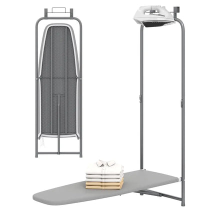 Over the Door Ironing Board Space-Saving Metal Hanging Ironing Board-Gray - Gray - Dryers