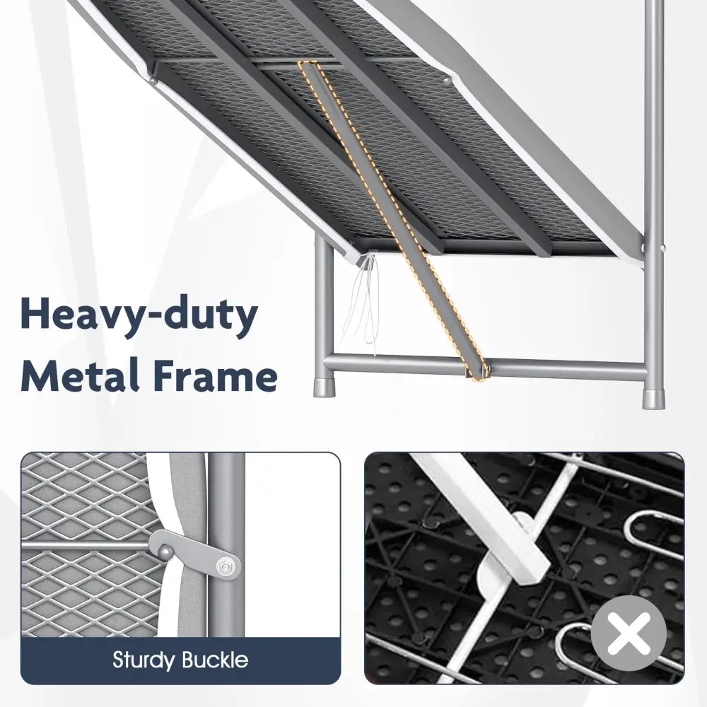 Over the Door Ironing Board Space-Saving Metal Hanging Ironing Board-Gray - Gray - Dryers