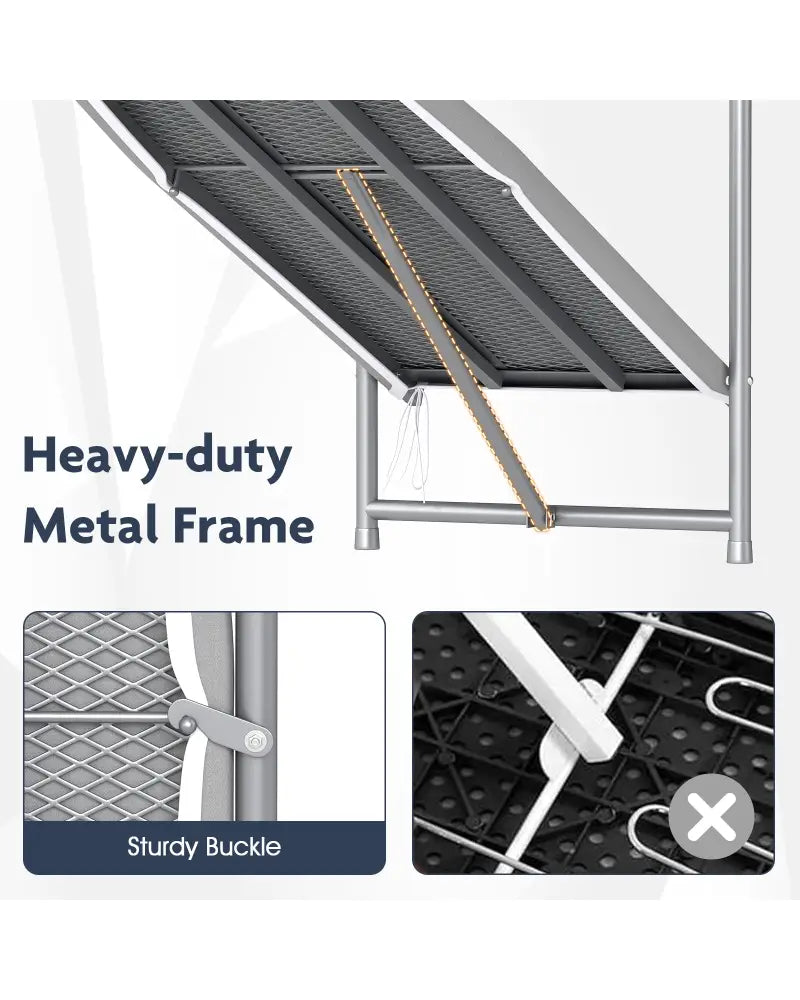 Over the Door Ironing Board Space-Saving Metal Hanging Ironing Board-Gray - Gray - Dryers