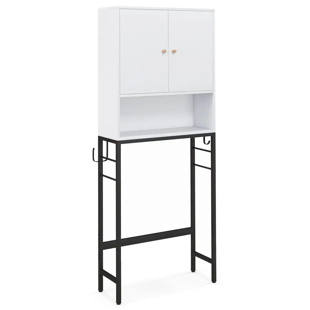 Over The Toilet Storage Cabinet with 2 Doors and Adjustable Shelf-White - White - Over the Toilet Storage