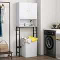 Over The Toilet Storage Cabinet with 2 Doors and Adjustable Shelf-White - White - Over the Toilet Storage