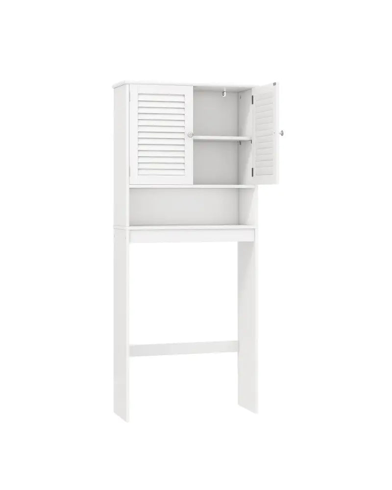 Over The Toilet Storage Cabinet with Double Doors and Adjustable Shelf - White - Over the Toilet Storage