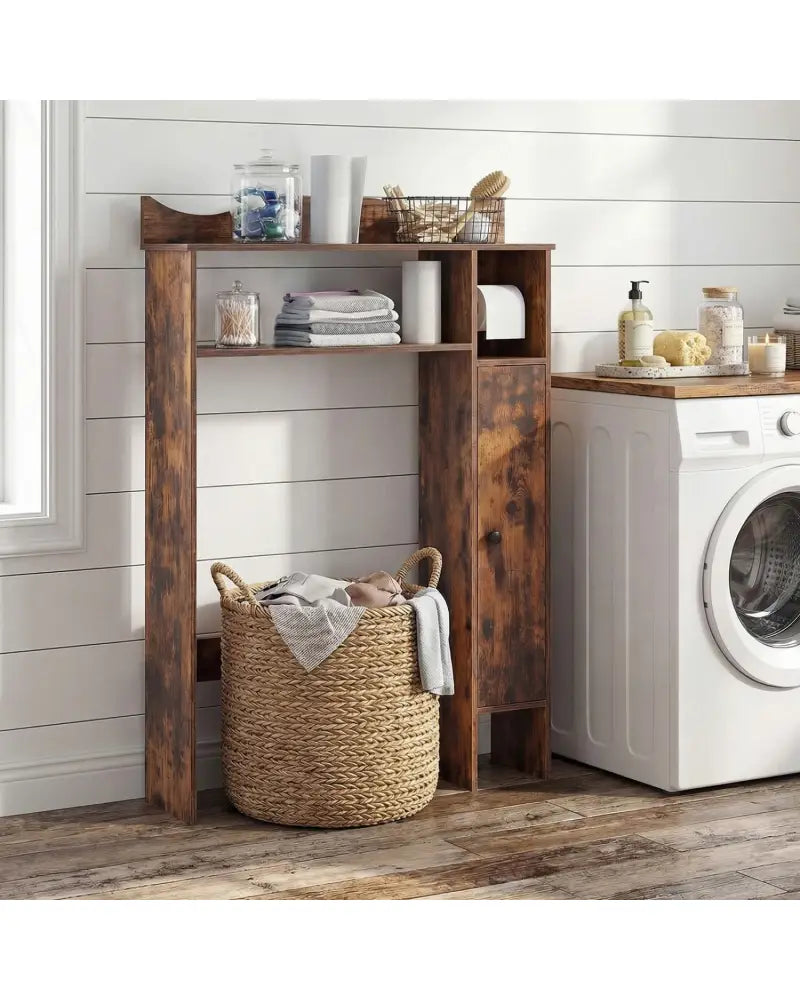Over the Toilet Storage Cabinet with Toilet Paper Holder-Rustic Brown - Rustic Brown - Over the Toilet Storage