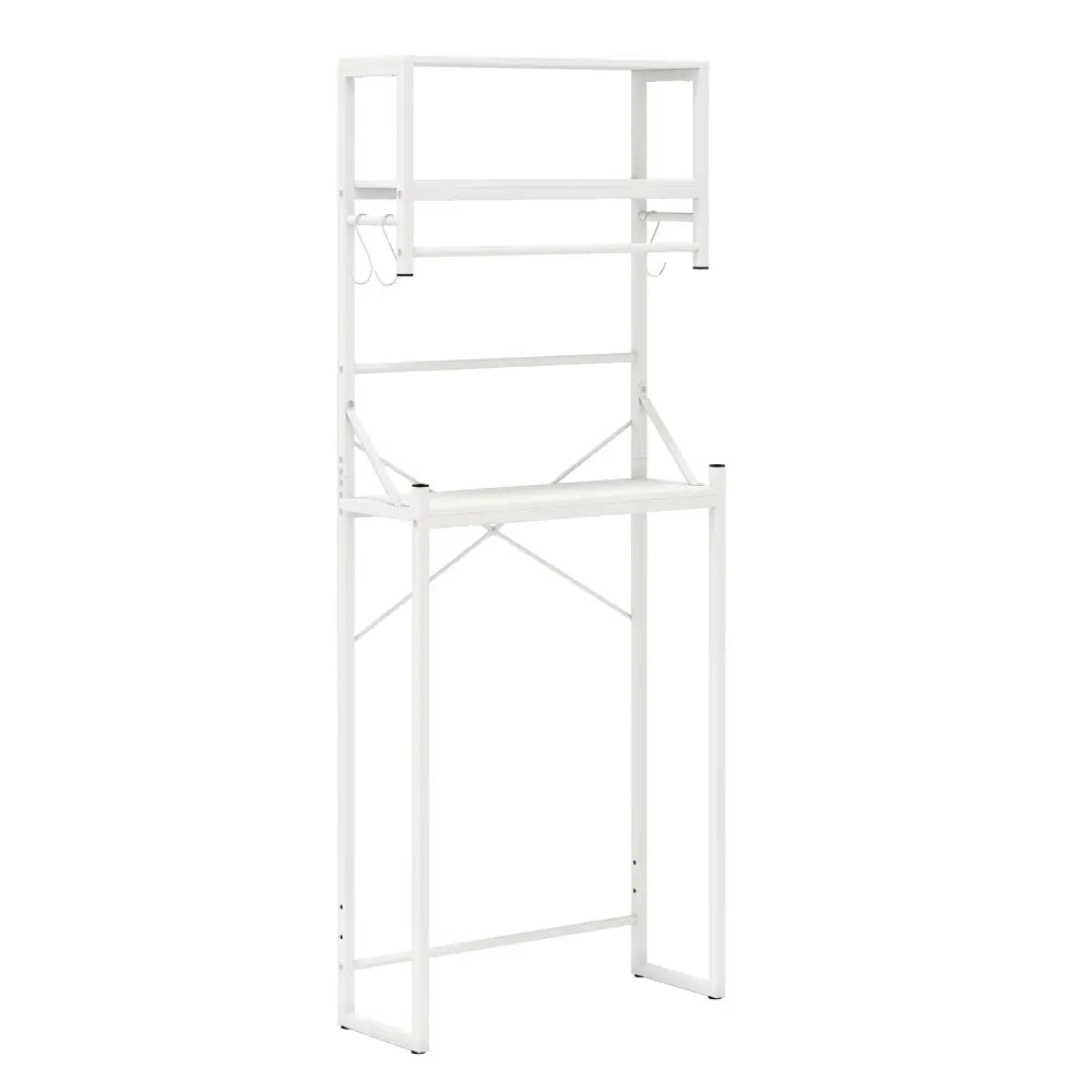 Over the Toilet Storage Rack 3-Tier Over Toilet Bathroom Organizer with Towel Holder-White - White - Over the Toilet