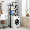 Over The Toilet Storage Rack with Hooks and Adjustable Bottom Bar-Rustic Brown - Rustic Brown - Over the Toilet Storage
