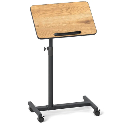 Overbed Rolling Food Tray Table-Natural - Natural - End & Side Tables