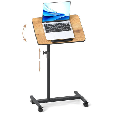 Overbed Rolling Food Tray Table-Natural - Natural - End & Side Tables