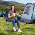 Oversized Camping Chairs Outdoor Folding Chair with Cooler Pouch and Cup Holder-Navy - Navy - Camping Furniture