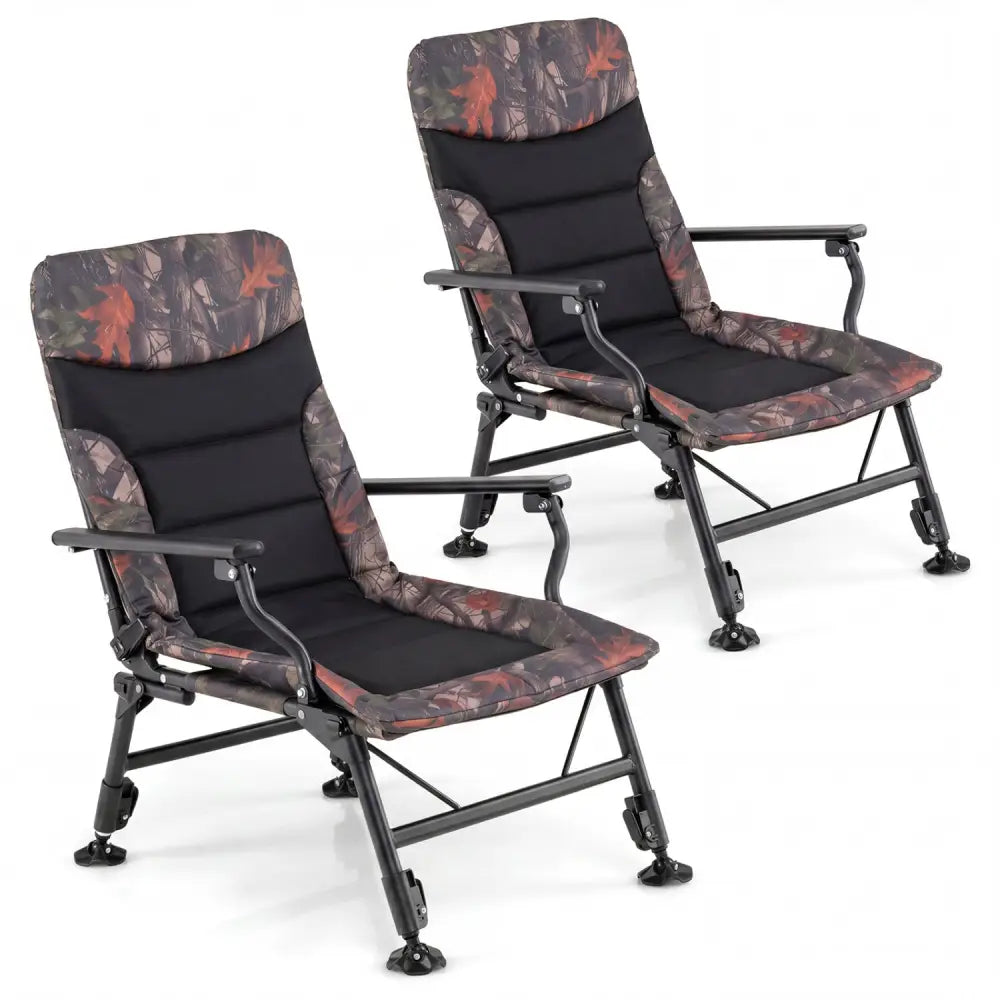 Oversized Foldable Fishing Chair for Adults with Armrest-Multicolor - Multicolor - Camping Furniture