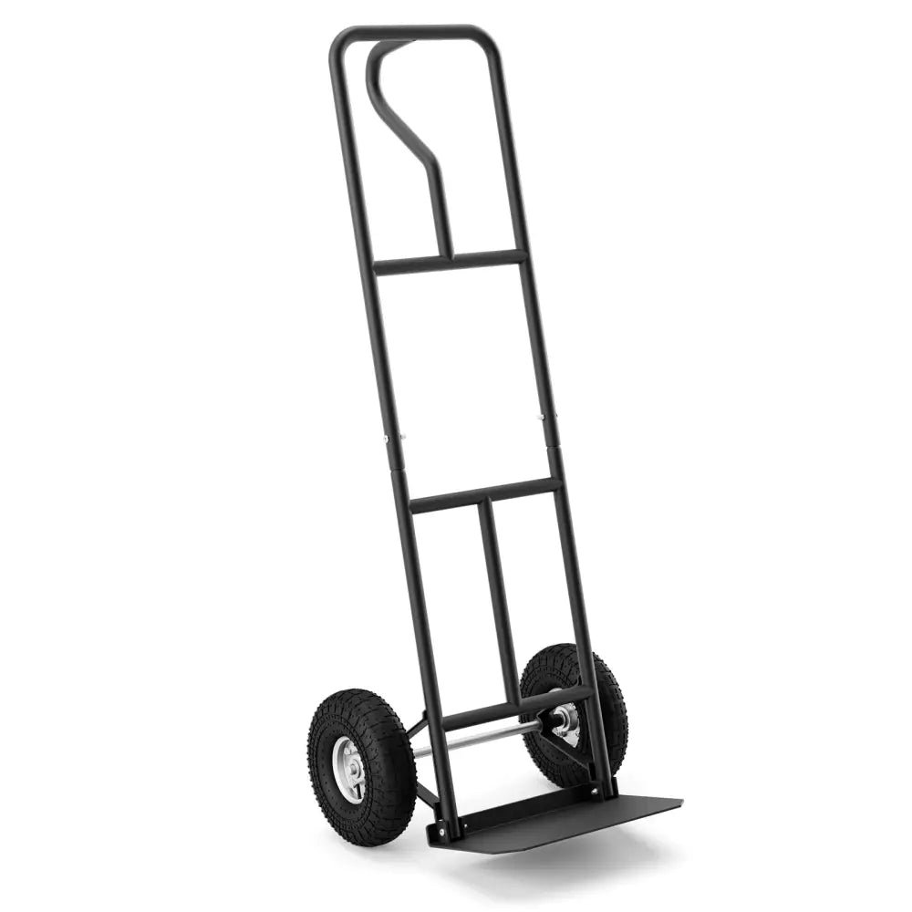 P-Handle Hand Truck with Foldable Load Plate for Warehouse Garage-Black - Black - Garages