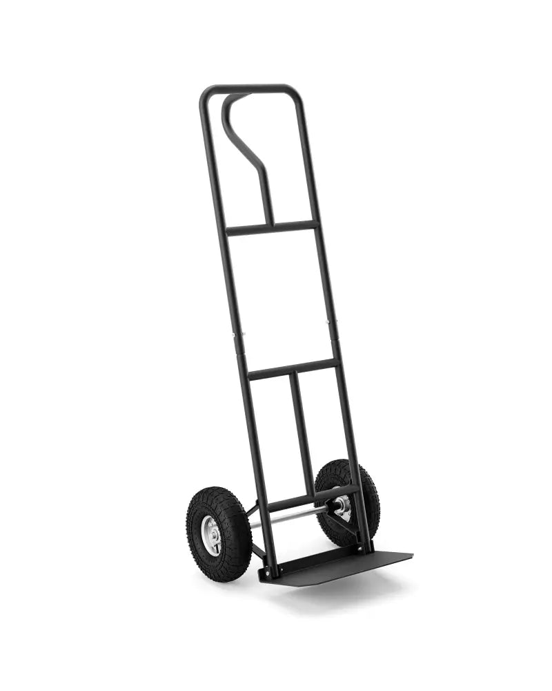 P-Handle Hand Truck with Foldable Load Plate for Warehouse Garage-Black - Black - Garages