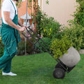 P-Handle Sack Truck with 10 Inch Wheels and Foldable Load Area-Black - Black - Garages