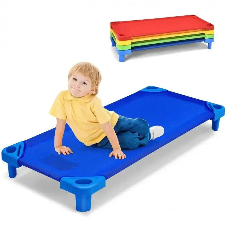 Pack of 4 Colorful Kids Stackable Naptime Cot - Oasis Home Essentials