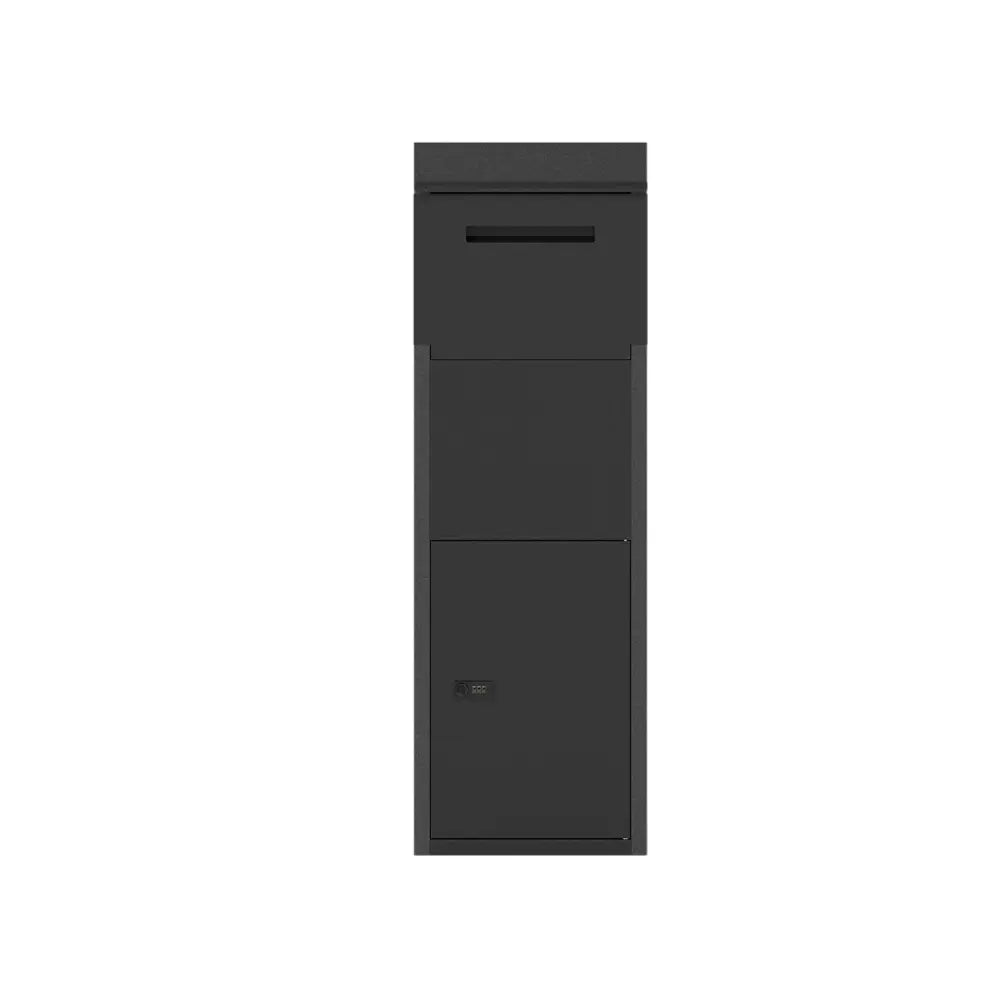 Package Delivery Box for Outside with Anti-Theft Baffle Sloped Roof-Black - Black - Sheds & Outdoor Storage