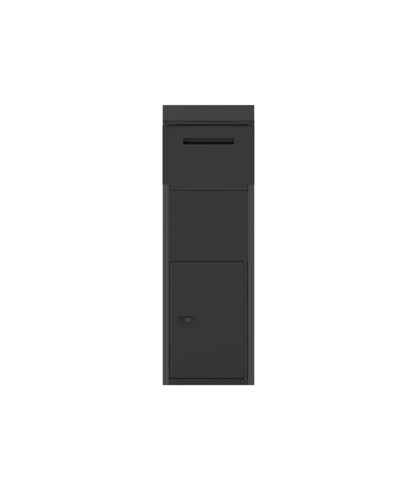 Package Delivery Box for Outside with Anti-Theft Baffle Sloped Roof-Black - Black - Sheds & Outdoor Storage