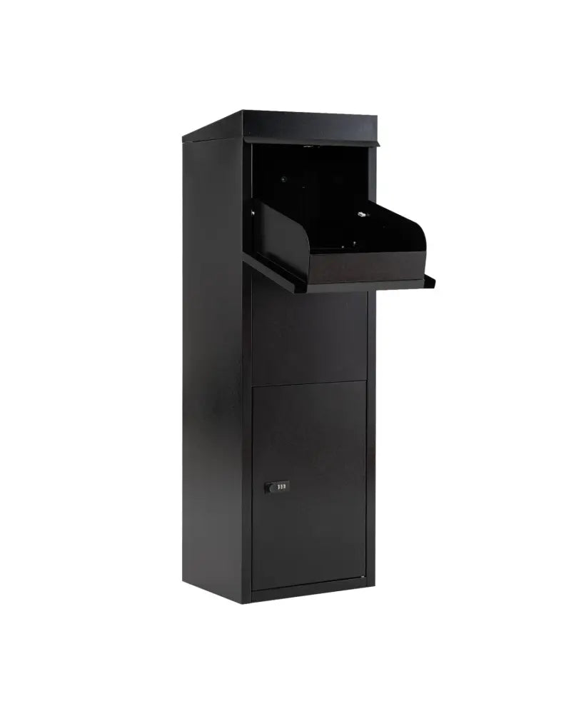 Package Delivery Box for Outside with Anti-Theft Baffle Sloped Roof-Black - Black - Sheds & Outdoor Storage
