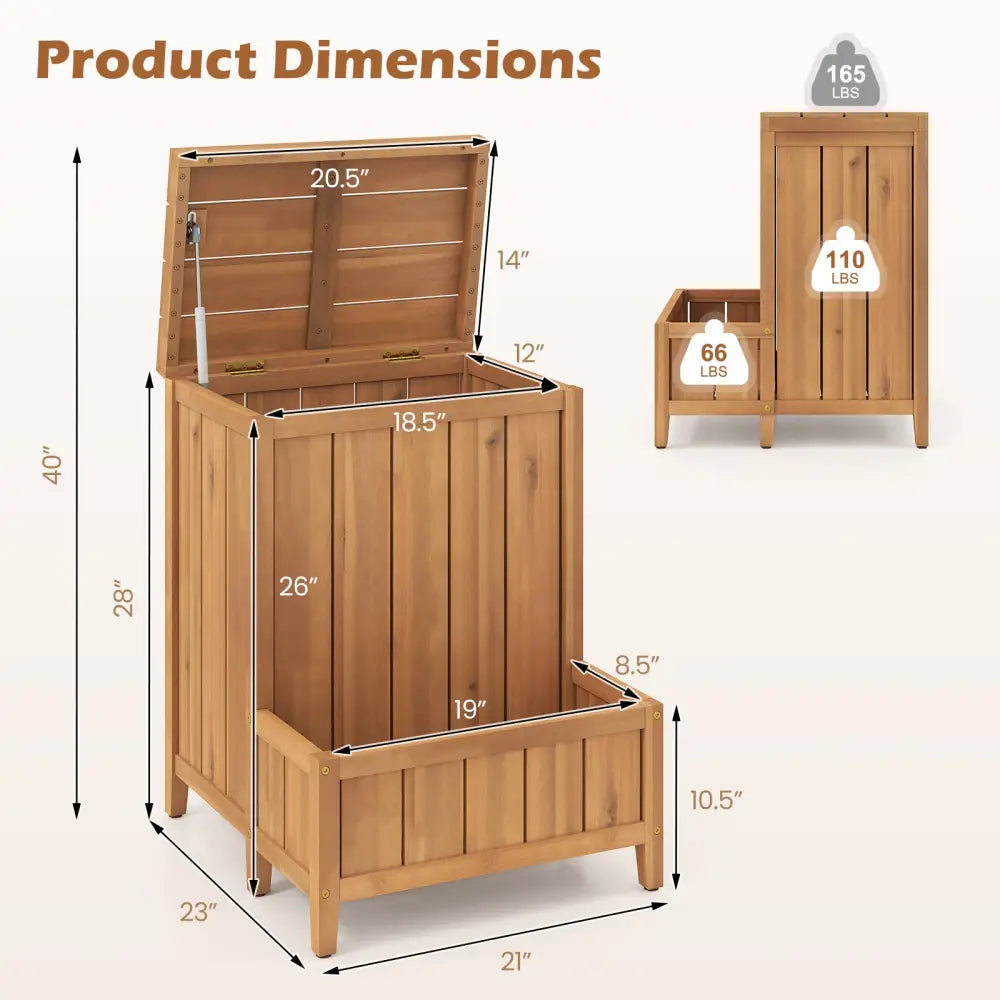 Package Delivery Box with Planter Box for Pool Accessories and Garden Tools - Natural - Raised Garden Beds