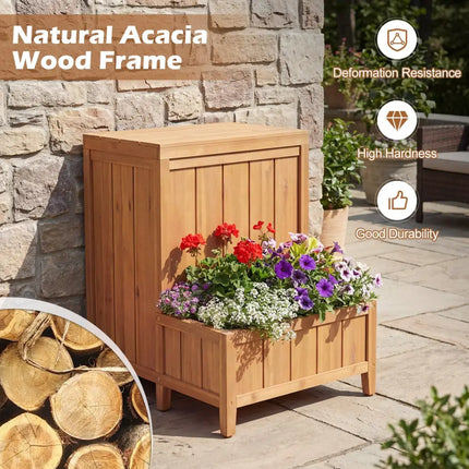 Package Delivery Box with Planter Box for Pool Accessories and Garden Tools - Natural - Raised Garden Beds