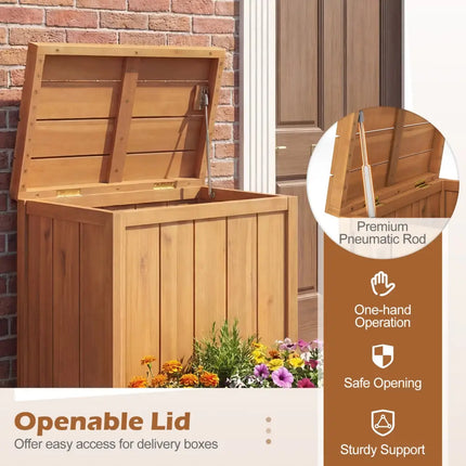 Package Delivery Box with Planter Box for Pool Accessories and Garden Tools - Natural - Raised Garden Beds
