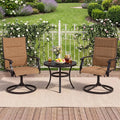 Padded Patio Swivel Chairs Set of 2 Ergonomic Outdoor Dining Chairs with Breathable Fabric-Light Brown - Light Brown