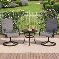 Padded Patio Swivel Chairs Set of 2 Ergonomic Outdoor Dining Chairs with Breathable Fabric-Gray - Gray - Patio Dining
