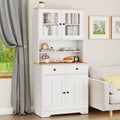 Pantry Cabinet with 2 Removable Shelves-White - White - Sideboards Cabinets & Buffets
