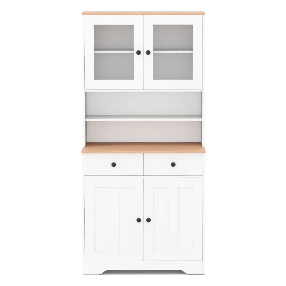 Pantry Cabinet with 2 Removable Shelves-White - White - Sideboards Cabinets & Buffets