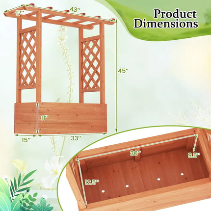 Patent Pending Wooden Raised Garden Bed with Trellis and Hanging Roof-Orange - Orange - Raised Garden Beds