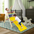 Patented 3-in-1 Wooden Climbing Triangle Set Triangle Climber with Ramp-Multicolor - Multicolor - Climbers & Slides
