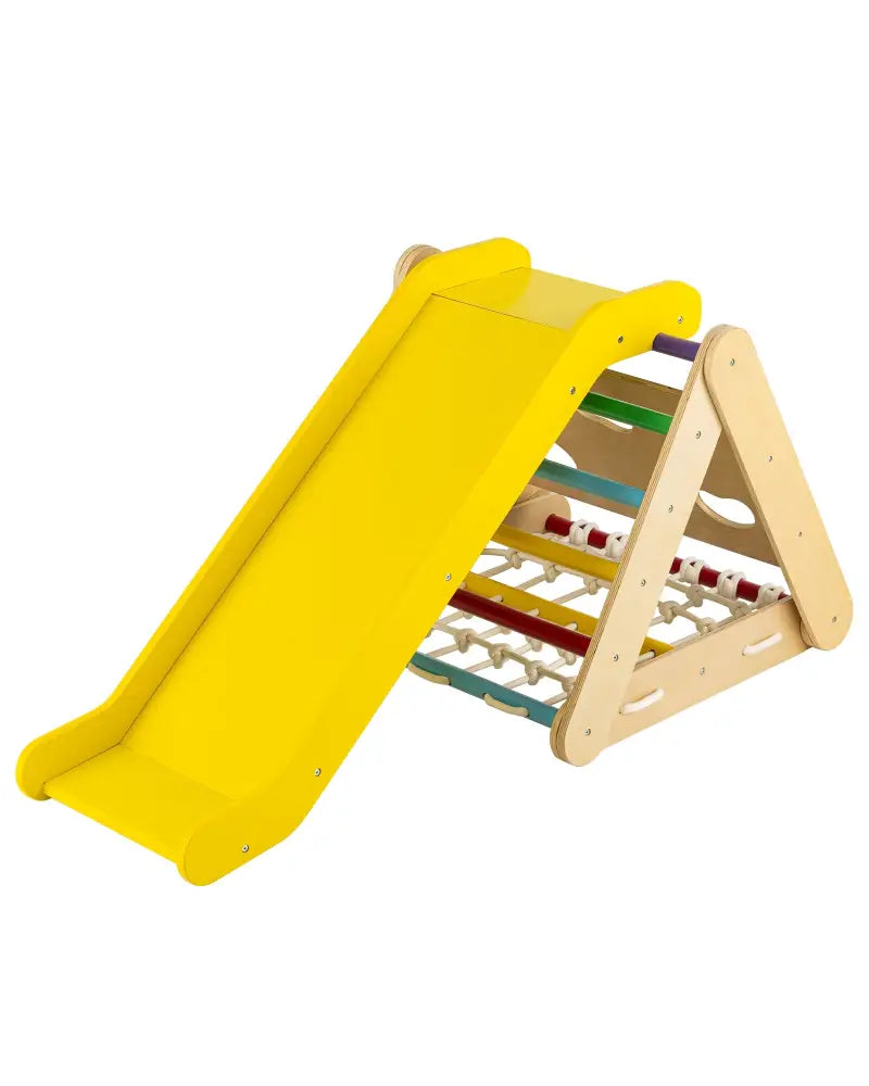 Patented 4 in 1 Triangle Climber Toy with Sliding Board and Climbing Net-Multicolor - Multicolor - Climbers & Slides