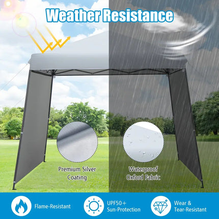 Patio 10x10FT Instant Pop-up Canopy Folding Tent with Sidewalls and Awnings Outdoor-Gray - Gray - Canopies