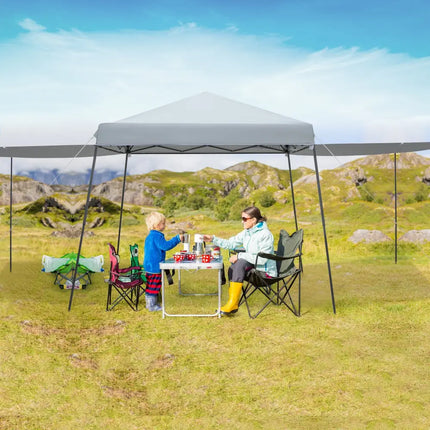 Patio 10x10FT Instant Pop-up Canopy Folding Tent with Sidewalls and Awnings Outdoor-Gray - Gray - Canopies