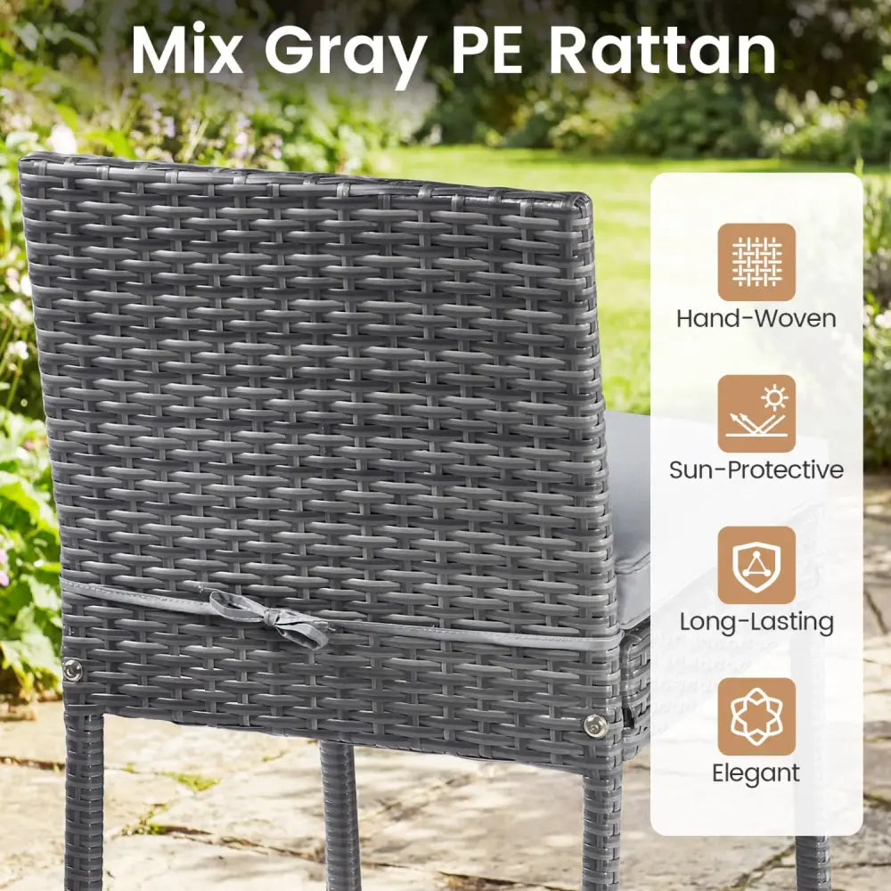 Patio Acacia Wood Dining Set for Home-Grey - Gray - Patio Dining Sets