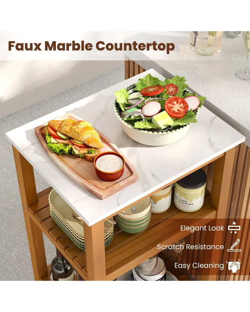 Patio Acacia Wood Storage Cabinet Patio Buffet Cabinet Bar Table - Outdoor & Patio Furniture