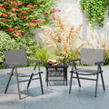 Patio Chairs Set of 2 Outdoor Dining Chair with Breathable Fabric Seat-Set of 4 - Gray - Beach & Lawn Chairs