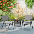 Patio Chairs Set of 2 Outdoor Dining Chair with Breathable Fabric Seat-Set of 2 - Gray - Beach & Lawn Chairs
