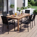 Patio Dining Chairs Set of 2/4/6 Stackable Outdoor Armchairs with Metal Frame-Set of 2 - Patio Dining Chairs