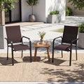 Patio Dining Chairs Set of 2/4/6 Stackable Outdoor Armchairs-Set of 2 - Coffee - Patio Dining Chairs