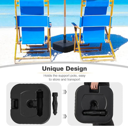 Patio Fillable Umbrella Base Fit 1.5 Inch Umbrella Poles for Yard Poolside-Black - Black - Outdoor Umbrella Bases
