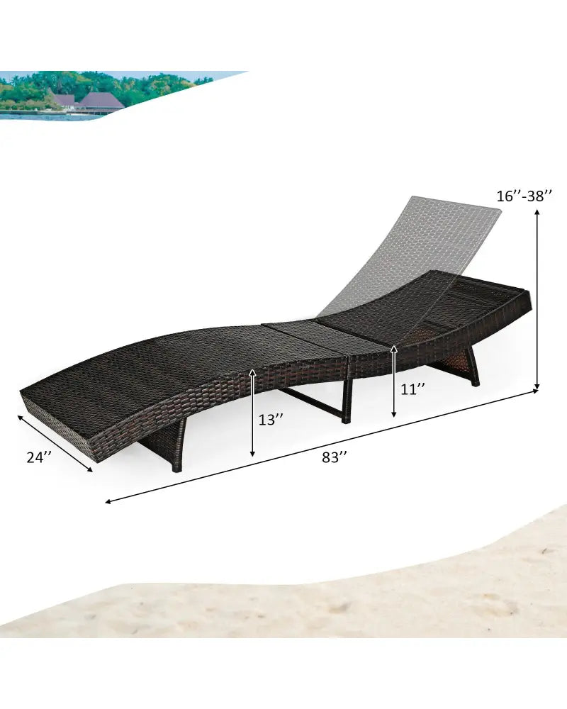 Patio Folding Chaise Lounge with 5 Adjustable Levels and Cushion-White - White - Outdoor Chaise Lounges