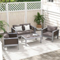 Patio Furniture Aluminum Armchair with Thick Back and Seat Cushion - Gray - Outdoor Chaise Lounges