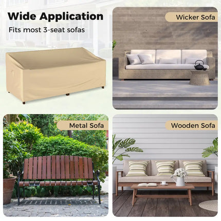 Patio Furniture Cover with Padded Handle and Click-Close Straps-77 x 43 x 30 inches - Beige - Outdoor Furniture