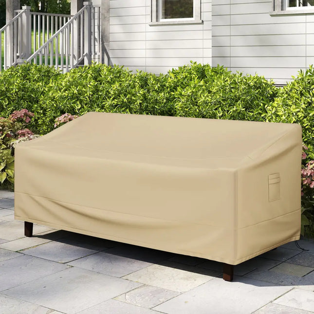 Patio Furniture Cover with Padded Handle and Click-Close Straps-77 x 43 x 30 inches - Beige - Outdoor Furniture