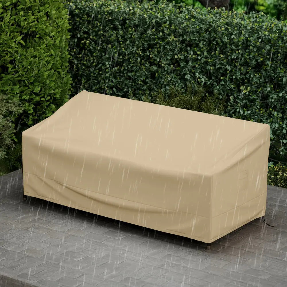 Patio Furniture Cover with Padded Handle and Click-Close Straps-77 x 43 x 30 inches - Beige - Outdoor Furniture