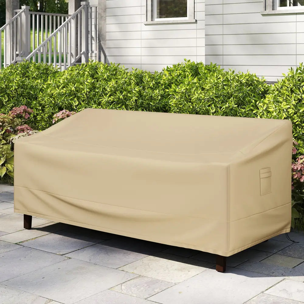 Patio Furniture Cover with Padded Handle and Click-Close Straps-77 x 43 x 30 inches - Beige - Outdoor Furniture