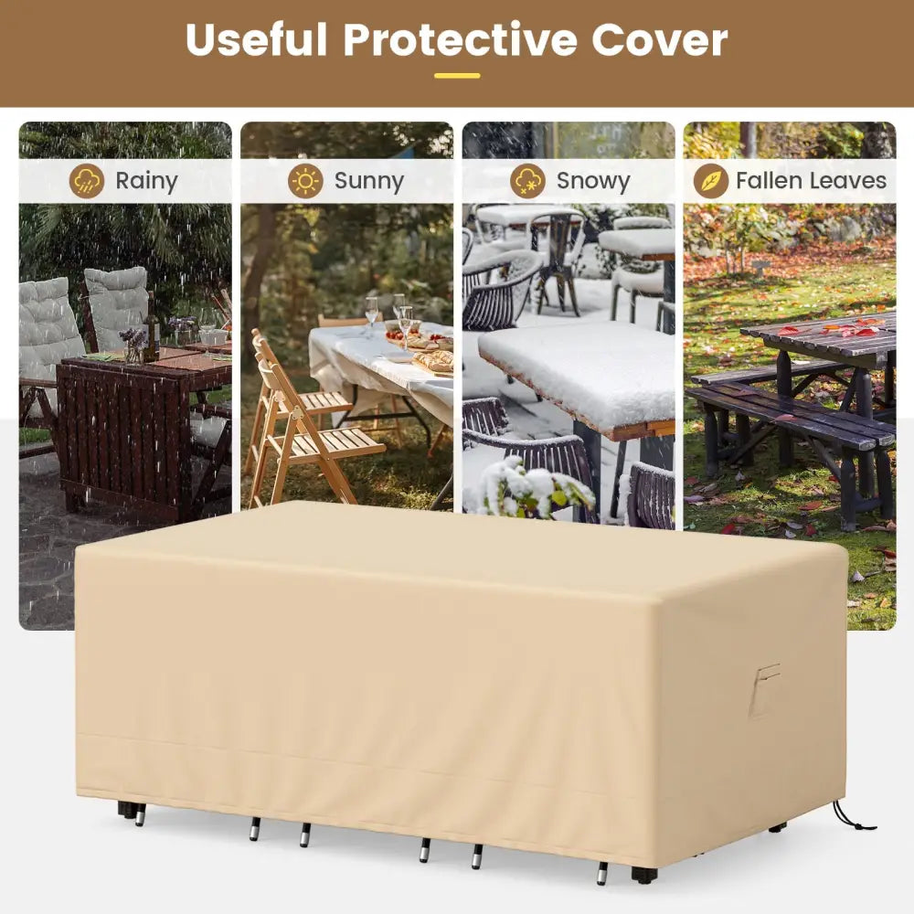 Patio Furniture Cover with Padded Handle and Click-Close Straps-90 x 50 x 32 inches - Beige - Outdoor Furniture