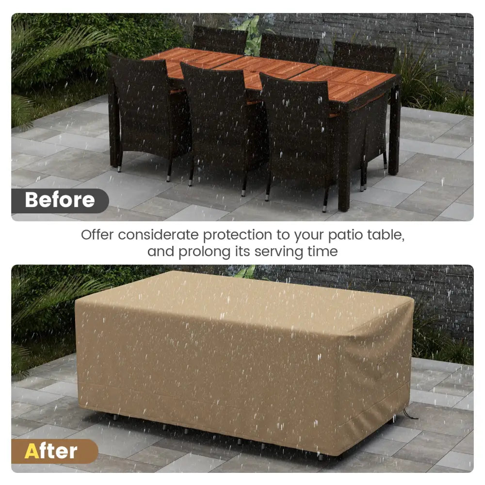 Patio Furniture Cover with Padded Handle and Click-Close Straps-90 x 50 x 32 inches - Beige - Outdoor Furniture